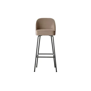 Scaun de bar bej din catifea (inaltime sezut 79 cm) Vogue - WOOOD imagine