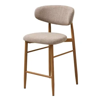 Scaun de bar bej/in culoare naturala tapitat (inaltime sezut 65 cm) Levanto - House Nordic imagine