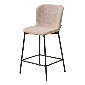 Scaun de bar bej tapitat (inaltime sezut 65 cm) Maceda - House Nordic imagine