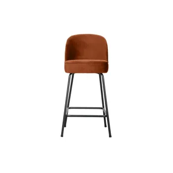 Scaun de bar caramiziu din catifea (inaltime sezut 64 cm) Vogue - WOOOD imagine