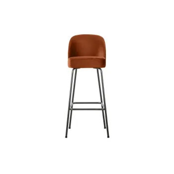 Scaun de bar caramiziu din catifea (inaltime sezut 79 cm) Vogue - WOOOD imagine