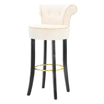 Scaun de bar crem din catifea 96 cm Luxy - Mauro Ferretti imagine