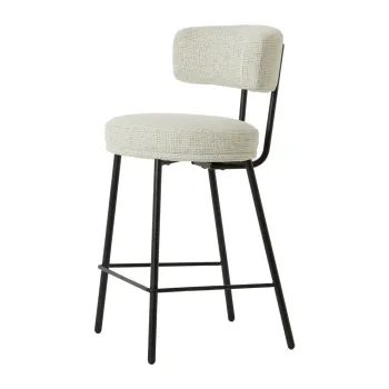 Scaun de bar crem tapitat Harvie - Light & Living imagine