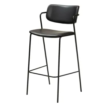 Scaun de bar din piele artificiala DAN-FORM Denmark Zed, inaltime 107 cm, negru imagine