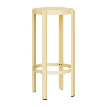 Scaun de bar galben din otel (inaltime sezut 75 cm) Doon - noo.ma imagine