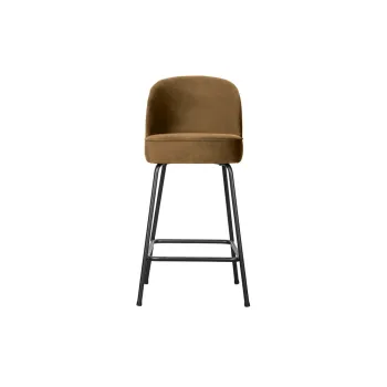 Scaun de bar galben mustar din catifea (inaltime sezut 64 cm) Vogue - WOOOD imagine
