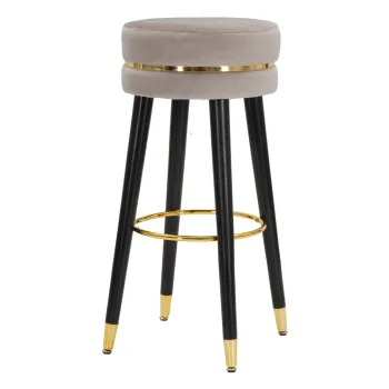 Scaun de bar gri deschis din catifea 74 cm Paris - Mauro Ferretti imagine