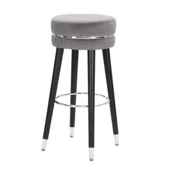 Scaun de bar gri din catifea 74 cm Paris - Mauro Ferretti imagine