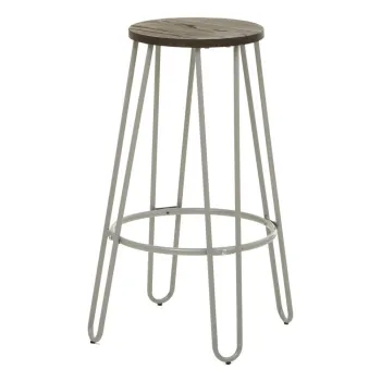 Scaun de bar gri/in culoare naturala inchisa din lemn de ulm (inaltime sezut 75 cm) District - Premier Housewares imagine