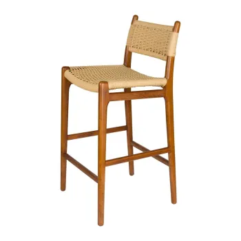 Scaun de bar in culoare naturala din lemn de fag (inaltime sezut 67,5 cm) Cecile - Dutchbone imagine