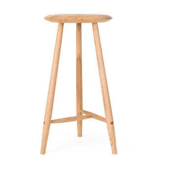 Scaun de bar in culoare naturala din lemn de stejar (inaltime sezut 65 cm) Blanc - Gazzda imagine