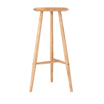 Scaun de bar in culoare naturala din lemn de stejar (inaltime sezut 75 cm) Blanc - Gazzda imagine