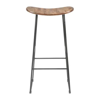 Scaun de bar in culoare naturala lemn masiv de tec 80 cm Tangle - White Label imagine