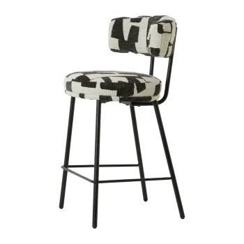 Scaun de bar negru/crem tapitat Harvie - Light & Living imagine