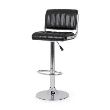 Scaun de bar negru cu inaltime ajustabila/rotativ din imitatie de piele Barclay - Bizzotto imagine