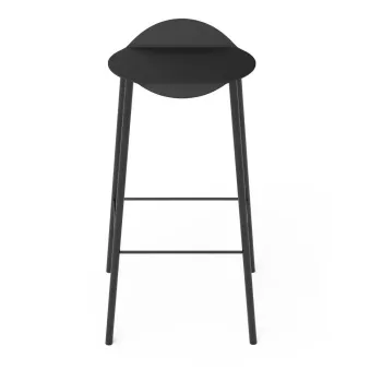 Scaun de bar negru din piele Flamingo Bull - LIND DNA imagine