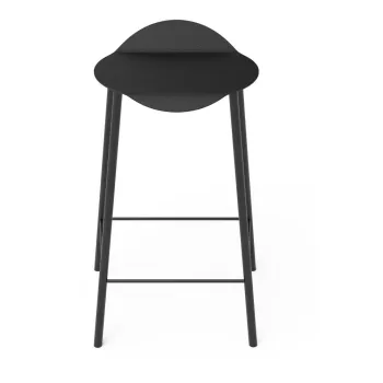 Scaun de bar negru din piele Flamingo Bull - LIND DNA imagine