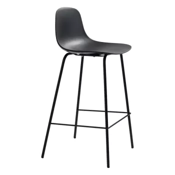 Scaun de bar negru din plastic 92,5 cm Whitby - Unique Furniture imagine