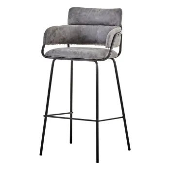 Scaun de bar negru/gri tapitat Tamzin - Premier Housewares imagine