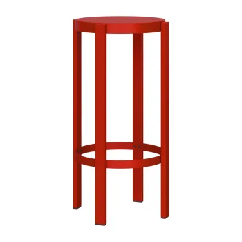 Scaun de bar rosu din otel (inaltime sezut 75 cm) Doon - noo.ma imagine