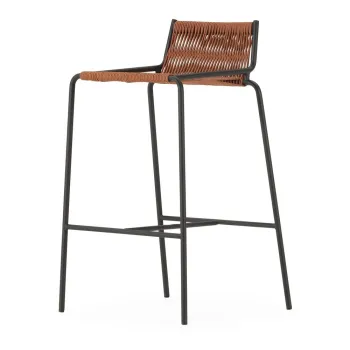 Scaun de bar teracota din metal (inaltime sezut 65 cm) Emily - Marckeric imagine