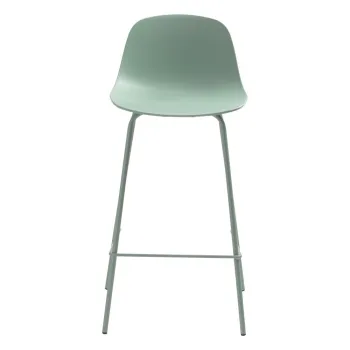 Scaun de bar verde deschis din plastic 92,5 cm Whitby - Unique Furniture imagine
