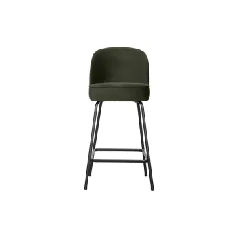 Scaun de bar verde inchis din catifea (inaltime sezut 64 cm) Vogue - WOOOD imagine