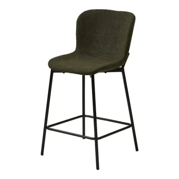 Scaun de bar verde inchis tapitat (inaltime sezut 65 cm) Maceda - House Nordic imagine