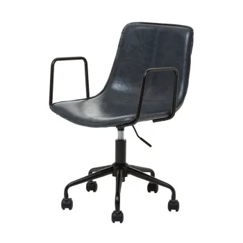 Scaun de birou gri inchis din imitatie de piele Branson - Premier Housewares imagine