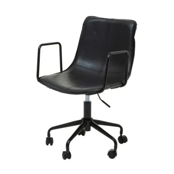 Scaun de birou negru din imitatie de piele Branson - Premier Housewares imagine