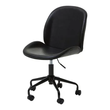 Scaun de birou negru din imitatie de piele Clinton - Premier Housewares imagine