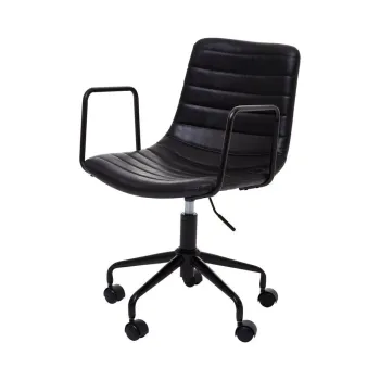 Scaun de birou negru din imitatie de piele Forbes - Premier Housewares imagine