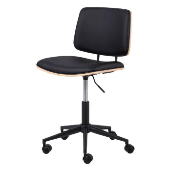 Scaun de birou negru din imitatie de piele Owen - Actona imagine