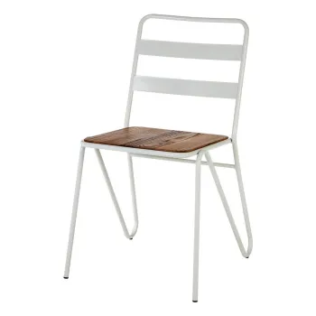 Scaun de dining alb/in culoare naturala din lemn de ulm District - Premier Housewares imagine