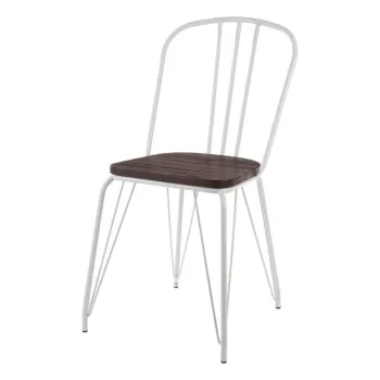 Scaun de dining alb/in culoare naturala din lemn de ulm District - Premier Housewares imagine