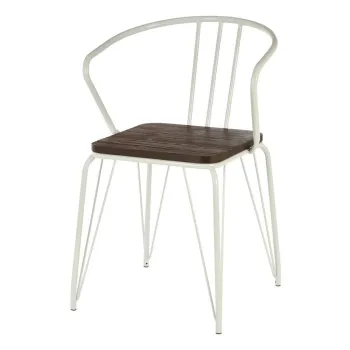 Scaun de dining alb/in culoare naturala din lemn de ulm District - Premier Housewares imagine