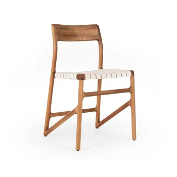 Scaun de dining alb/maro Fawn - Gazzda imagine