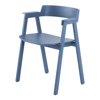 Scaun de dining albastru cu cotiere din lemn de stejar Flip - Gazzda imagine