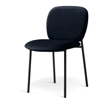 Scaun de dining albastru inchis stivuibil tapitat Caroline - Micadoni imagine
