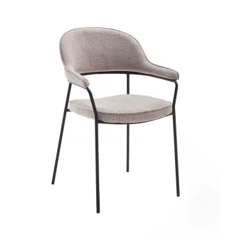 Scaun de dining bej cu cotiere Kindersley - Unique Furniture imagine