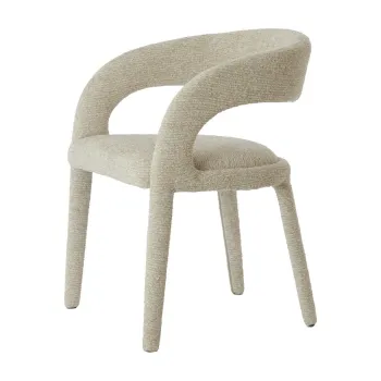 Scaun de dining bej cu cotiere tapitat Kyran - Light & Living imagine