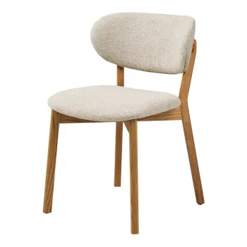 Scaun de dining bej/in culoare naturala tapitat Dunkirk - House Nordic imagine