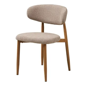 Scaun de dining bej/in culoare naturala tapitat Levanto - House Nordic imagine