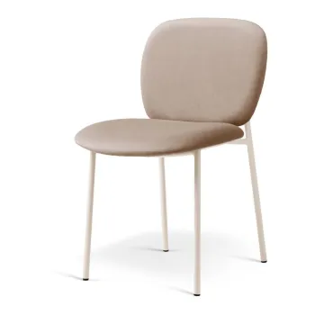 Scaun de dining bej stivuibil tapitat Caroline - Micadoni imagine