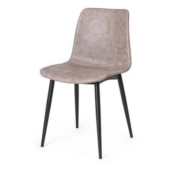 Scaun de dining bej tapitat Kyra - Bizzotto imagine