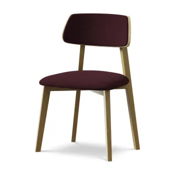 Scaun de dining burgundy din lemn masiv Niu aEURMakamii imagine
