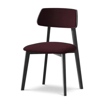 Scaun de dining burgundy din lemn masiv Niu aEURMakamii imagine