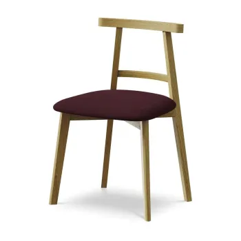 Scaun de dining burgundy din lemn masiv Ohelo aEURMakamii imagine