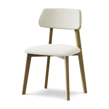 Scaun de dining crem din lemn masiv Niu aEURMakamii imagine