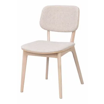 Scaun de dining crem/in culoare naturala deschisa din lemn de stejar Barrett - Rowico imagine
